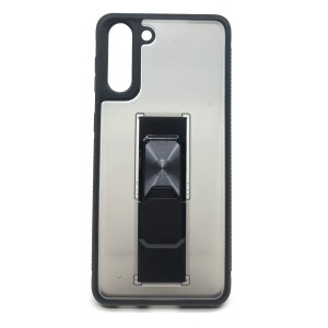Nettech Samsung Galaxy S21 Plus Uyumlu MicroCase Mıknatıs Yüzüklü Arka Koruma Kılıf (Siyah) NT-87035