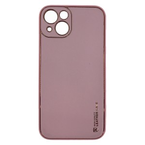 Nettech Apple iPhone 13 Uyumlu Coco Leather Seri Arka Koruma Kılıf (Pembe) NT-90449