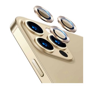 Nettech Apple iPhone 13 Pro Uyumlu Damla Model 3in Kamera Cam Koruyucu (Gold) NT-91700