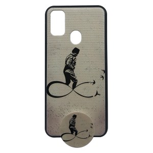 Nettech Samsung Galaxy M30S Uyumlu Desenli Popsocket Seri Arka Koruma Kılıf (Çeşitli Desen) NT-91818
