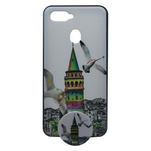 Nettech Oppo A5s Uyumlu NT-79690 Desenli Popsocket Seri Arka Koruma Kılıf (Çeşitli Desen) NT-79690