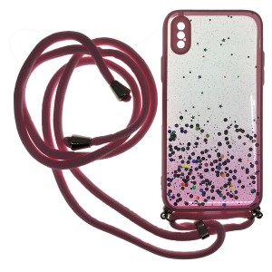 Nettech Apple iPhone X Uyumlu Simli İpli Arka Koruma Kılıf (Çeşitli Renk) NT-91960