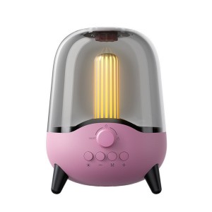 Nettech LP-20 Gece Lambalı Müzik Kutu Kablosuz Hoparlör - Speaker (Pembe) NT-92177