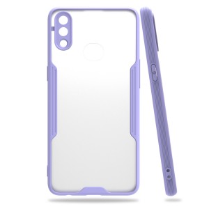 Nettech Samsung Galaxy A10S Uyumlu Kontrast Renkli Tuş Seri Arka Koruma Kılıf (Lila) NT-88703