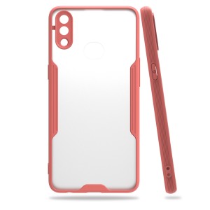 Nettech Samsung Galaxy A10S Uyumlu Kontrast Renkli Tuş Seri Arka Koruma Kılıf (Pembe) NT-88702