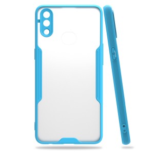 Nettech Samsung Galaxy A10S Uyumlu Kontrast Renkli Tuş Seri Arka Koruma Kılıf (Mavi) NT-88701