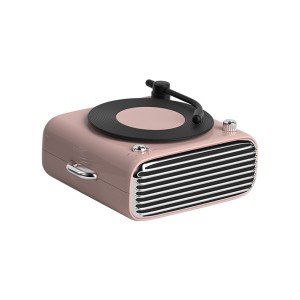 Nettech D10 Solo Gramofon Kablosuz Hoparlör - Speaker (Pembe) NT-92144