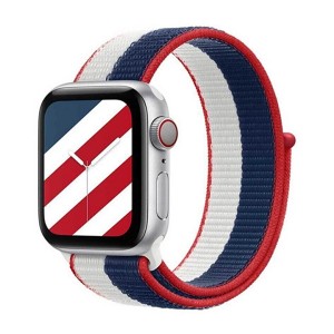 Nettech Apple Watch Seri 40/38 mm Uyumlu İp Örgülü Kordon (Beyaz-Mavi) NT-92338