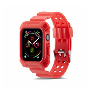 Nettech Apple Watch Seri 42/44 mm Uyumlu Entegre Kayış (Kırmızı) NT-92325