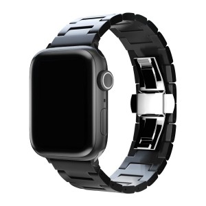 Nettech Apple Watch Seri 42/44 mm Uyumlu Metal Kordon (Siyah) NT-92286