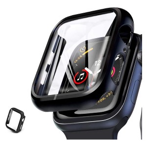 Nettech Apple Watch Series 4 42 mm Uyumlu 360 Ekran Kasa Koruma Full Cam Koruyucu (Siyah) NT-92350