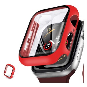Nettech Apple Watch Series 4 44 mm Uyumlu 360 Ekran Kasa Koruma Full Cam Koruyucu (Kırmızı) NT-92361
