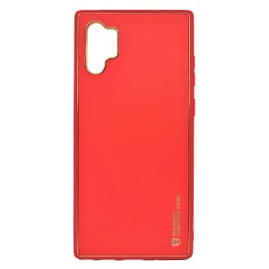 Nettech Samsung Galaxy Note 10 Plus Uyumlu Coco Leather Seri Arka Koruma Kılıf (Kırmızı) NT-87834