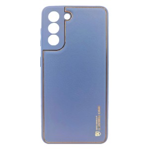 Nettech Samsung Galaxy S21 Plus Uyumlu Coco Leather Seri Arka Koruma Kılıf (Lila) NT-87832