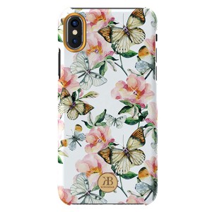 Kingxbar Apple iPhone XS Max Uyumlu Çiçek Desenli Arka Koruma Kılıf (Beyaz) NT-92415