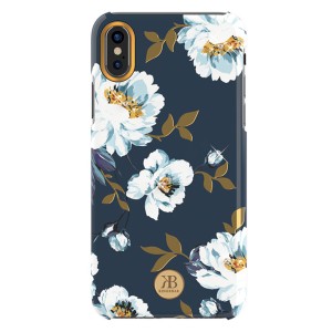 Kingxbar Apple iPhone XS Max Uyumlu Çiçek Desenli Arka Koruma Kılıf (Mor) NT-92419