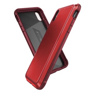 Defense Apple iPhone XS Max Uyumlu Suni Deri Arka Koruma Kılıf (Kırmızı) NT-92485