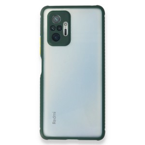 Nettech Xiaomi Redmi Note 10 Pro 4G Uyumlu Kontrast Renkli Tuş Seri Arka Koruma Kılıf (Yeşil) NT-88766