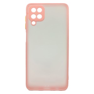 Nettech Samsung Galaxy A12 Uyumlu Kontrast Renkli Tuş Seri Arka Koruma Kılıf (Pembe) NT-88726
