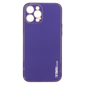 Nettech Apple iPhone 12 Pro Max Uyumlu Coco Leather Seri Arka Koruma Kılıf (Mor) NT-87805