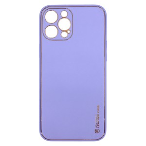 Nettech Apple iPhone 12 Pro Max Uyumlu Coco Leather Seri Arka Koruma Kılıf (Lila) NT-87807