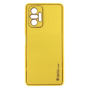 Nettech Xiaomi Redmi Note 10 Pro 4G Uyumlu Coco Leather Seri Arka Koruma Kılıf (Sarı) NT-90603