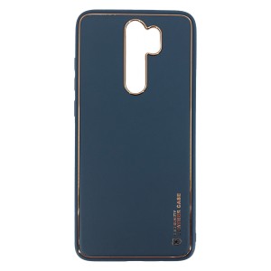Nettech Xiaomi Redmi Note 8 Pro Uyumlu Coco Leather Seri Arka Koruma Kılıf (Lacivert) NT-90565