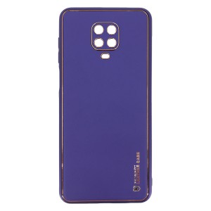 Nettech Xiaomi Redmi Note 9 Pro Uyumlu Coco Leather Seri Arka Koruma Kılıf (Mor) NT-90581