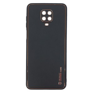 Nettech Xiaomi Redmi Note 9 Pro Uyumlu Coco Leather Seri Arka Koruma Kılıf (Siyah) NT-90577
