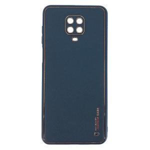 Nettech Xiaomi Redmi Note 9 Pro Uyumlu Coco Leather Seri Arka Koruma Kılıf (Lacivert) NT-90585