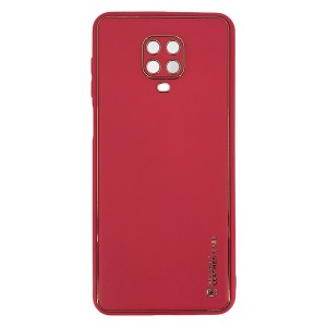Nettech Xiaomi Redmi Note 9 Pro Uyumlu Coco Leather Seri Arka Koruma Kılıf (Kırmızı) NT-90578