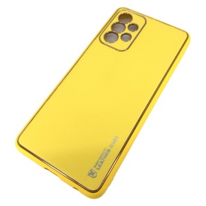 Nettech Samsung Galaxy A52 Uyumlu NT-90533 Coco Leather Seri Arka Koruma Kılıf (Sarı) NT-90533