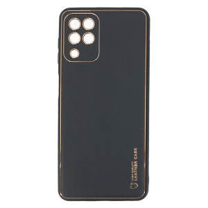Nettech Samsung Galaxy A22 4G Uyumlu Coco Leather Seri Arka Koruma Kılıf (Siyah) NT-90507
