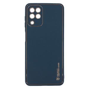 Nettech Samsung Galaxy A22 4G Uyumlu Coco Leather Seri Arka Koruma Kılıf (Lacivert) NT-90515