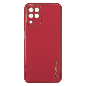 Nettech Samsung Galaxy A22 4G Uyumlu Coco Leather Seri Arka Koruma Kılıf (Kırmızı) NT-90508