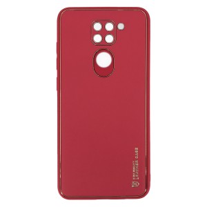 Nettech Xiaomi Redmi Note 9 Uyumlu Coco Leather Seri Arka Koruma Kılıf (Kırmızı) NT-90568