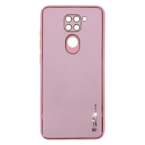 Nettech Xiaomi Redmi Note 9 Uyumlu Coco Leather Seri Arka Koruma Kılıf (Pembe) NT-90569
