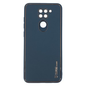 Nettech Xiaomi Redmi Note 9 Uyumlu Coco Leather Seri Arka Koruma Kılıf (Lacivert) NT-90575