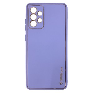 Nettech Samsung Galaxy A72 Uyumlu Coco Leather Seri Arka Koruma Kılıf (Lila) NT-90546