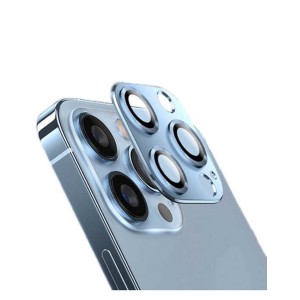 Nettech Apple iPhone 13 Pro Max Uyumlu Metalik Seri Kamera Cam Koruyucu (Mavi) NT-92647