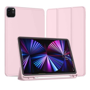 Nettech Apple iPad Pro 11 inç 2.Nesil 2020 Uyumlu Premium Smart 360 Kalem Yuvalı Kapaklı Kılıf (Pembe) NT-93252