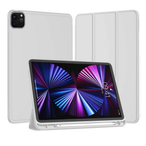 Nettech Apple iPad Pro 11 inç 2.Nesil 2020 Uyumlu Premium Smart 360 Kalem Yuvalı Kapaklı Kılıf (Krem) NT-93251