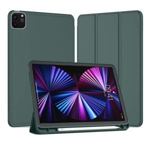 Nettech Apple iPad Pro 11 inç 2.Nesil 2020 Uyumlu Premium Smart 360 Kalem Yuvalı Kapaklı Kılıf (Yeşil) NT-93248