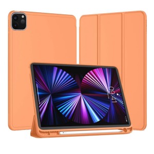 Nettech Apple iPad Pro 11 inç 2.Nesil 2020 Uyumlu Premium Smart 360 Kalem Yuvalı Kapaklı Kılıf (Turuncu) NT-93246