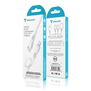 Teknonet TN-DC07 Plastik 100 Cm Lightning Şarj ve Data Kablosu (Beyaz) NT-92573