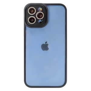 Nettech Apple iPhone 13 Pro Max Uyumlu Taşlı Metal Çerçeve Lens Koruyuculu Arka Koruma Kılıf (Siyah) NT-95614