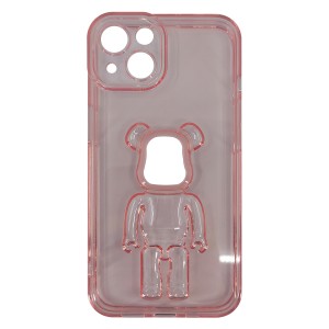Nettech Apple iPhone 13 Uyumlu Bear Seri Arka Koruma Kılıf (Pembe) NT-95528