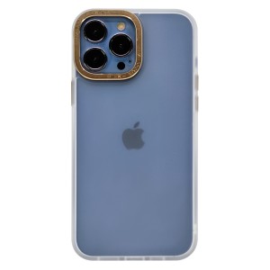 Nettech Apple iPhone 13 Pro Max Uyumlu Metal Focus Style Arka Koruma Kılıf (Gold) NT-95704