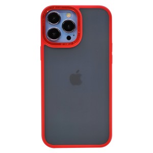 Nettech Apple iPhone 13 Pro Max Uyumlu Metal Focus Style Arka Koruma Kılıf (Kırmızı) NT-95698