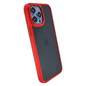 Nettech Apple iPhone 13 Pro Uyumlu NT-95689 Metal Çerçeveli Arka Koruma Kılıf (Kırmızı) NT-95689